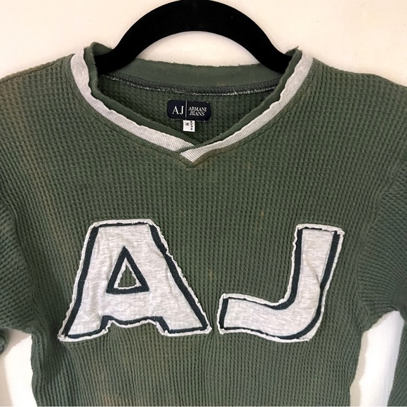 Khaki green Armani Jeans long sleeve top - Picture 7 of 8